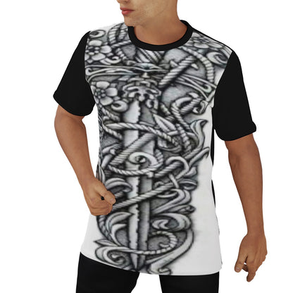 Men's Tattoo Style O-Neck T-Shirt