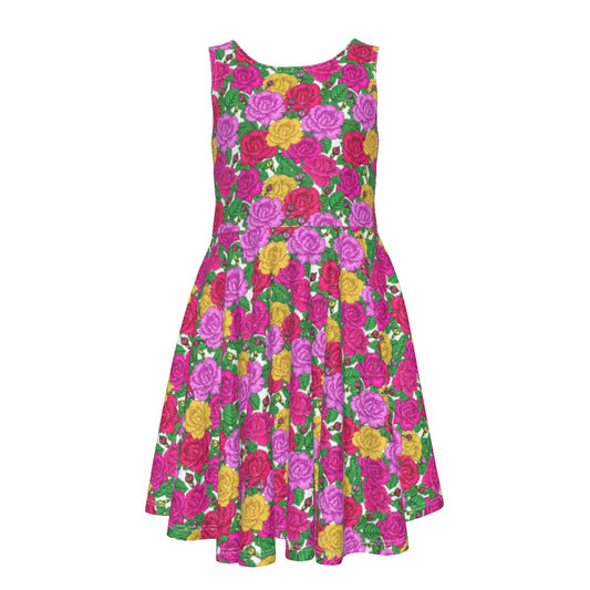 Cris'Sai's Pretty Little Flowers Kid's Sleeveless Vest Dress