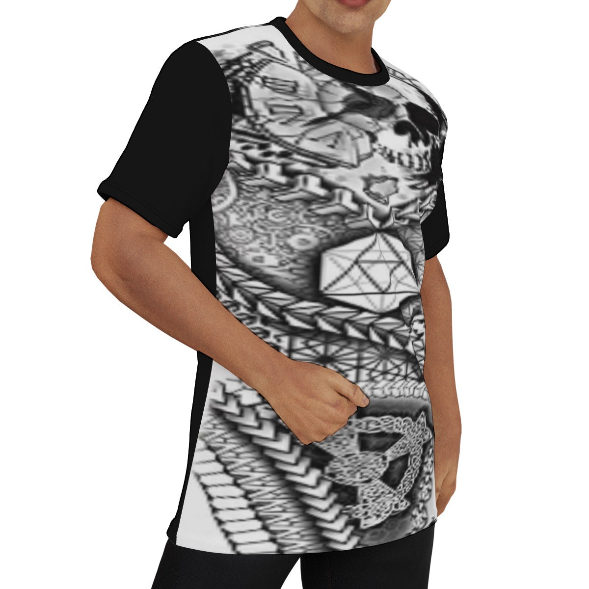 Men's Tattoo Style O-Neck T-Shirt