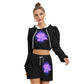 Blooming Purple Rose Women's Micro Fleece Hoodie And Shorts Set