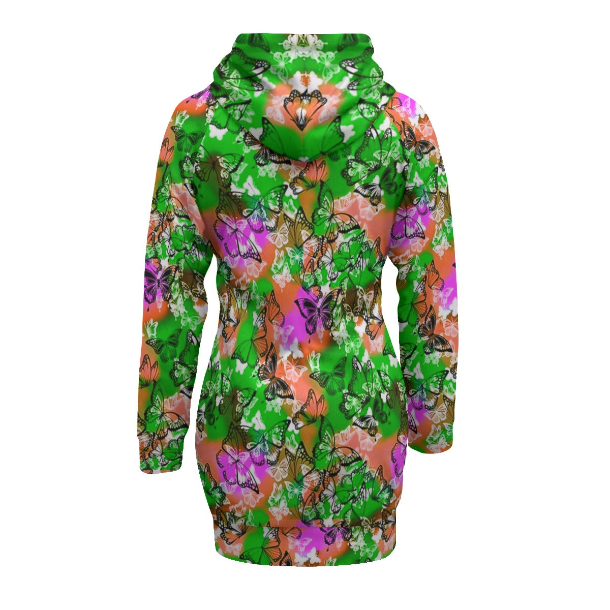 Women's Colorful Butterflies Pullover Hoodie With Raglan Sleeve