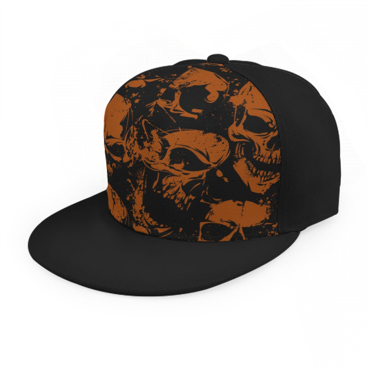 Orange Grunge Skulls Snap Back