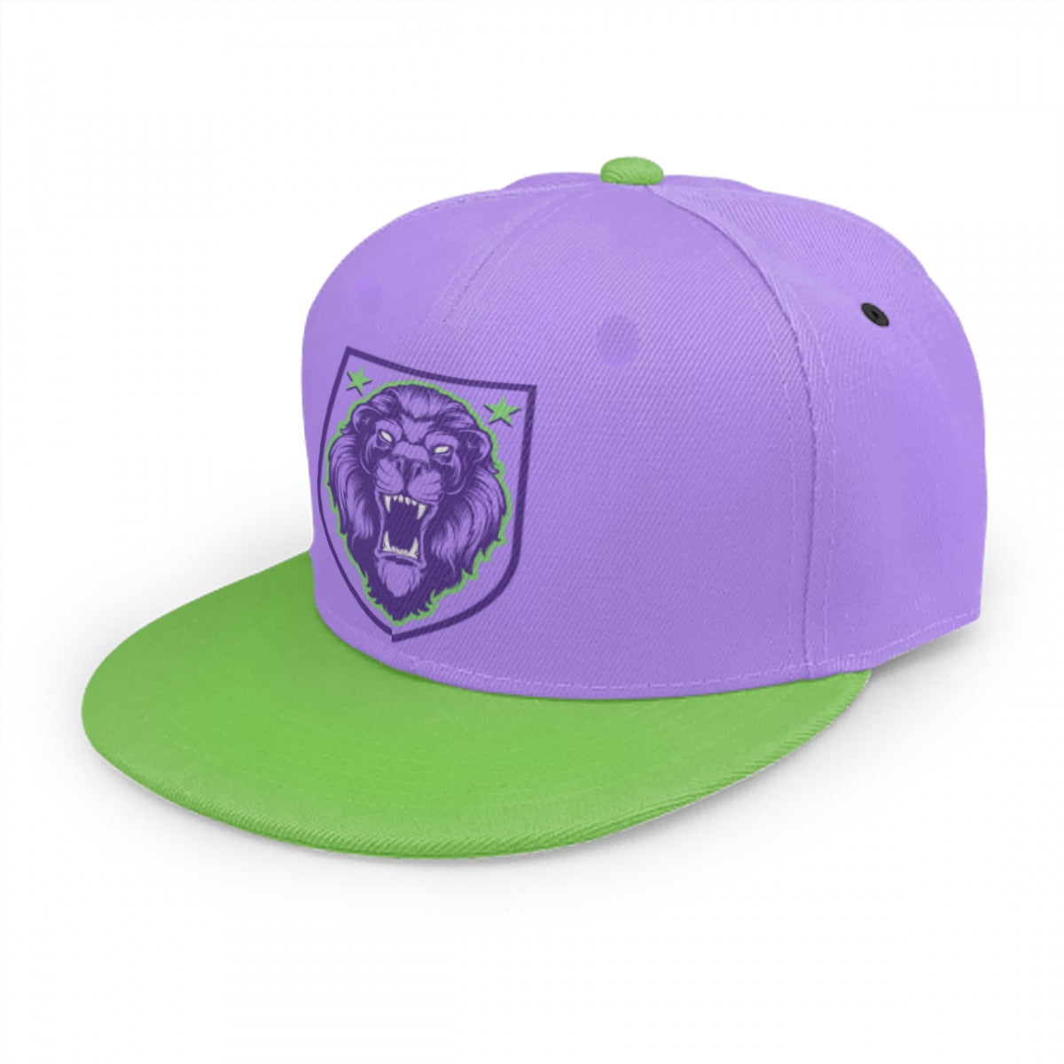 Purple & Green Lion Shield Snap Back