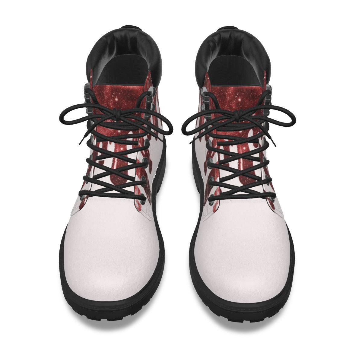 Drippy Red & White Women's Short Boots