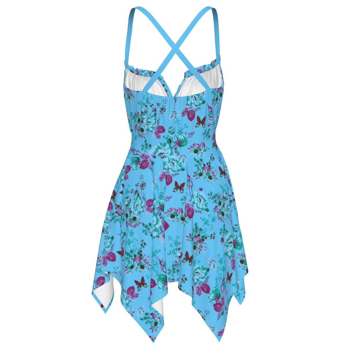 Women's Butterflies and Roses Slip Dress