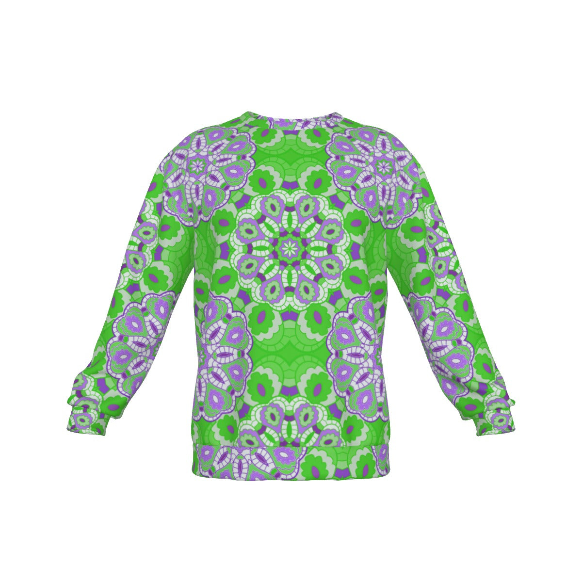 Mandala Effect Men's Drop Shoulder Round Neck Long-Sleeved Sweatshirt