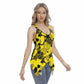 Yellow & Black Hearts Women's Skinny Sport Tank Top