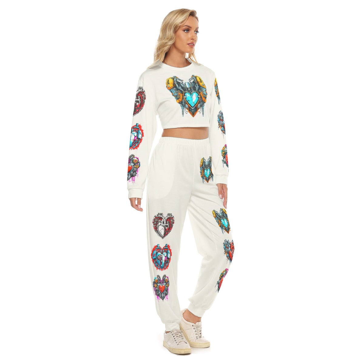 Women's Bionic Hearts Crop Sweatshirt Suit