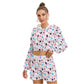 Colorful Hearts Women's Micro Fleece Hoodie And Shorts Set