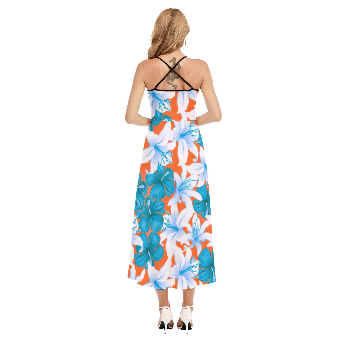 Tropical Hibiscus Flowers Cami Vest Top Dress