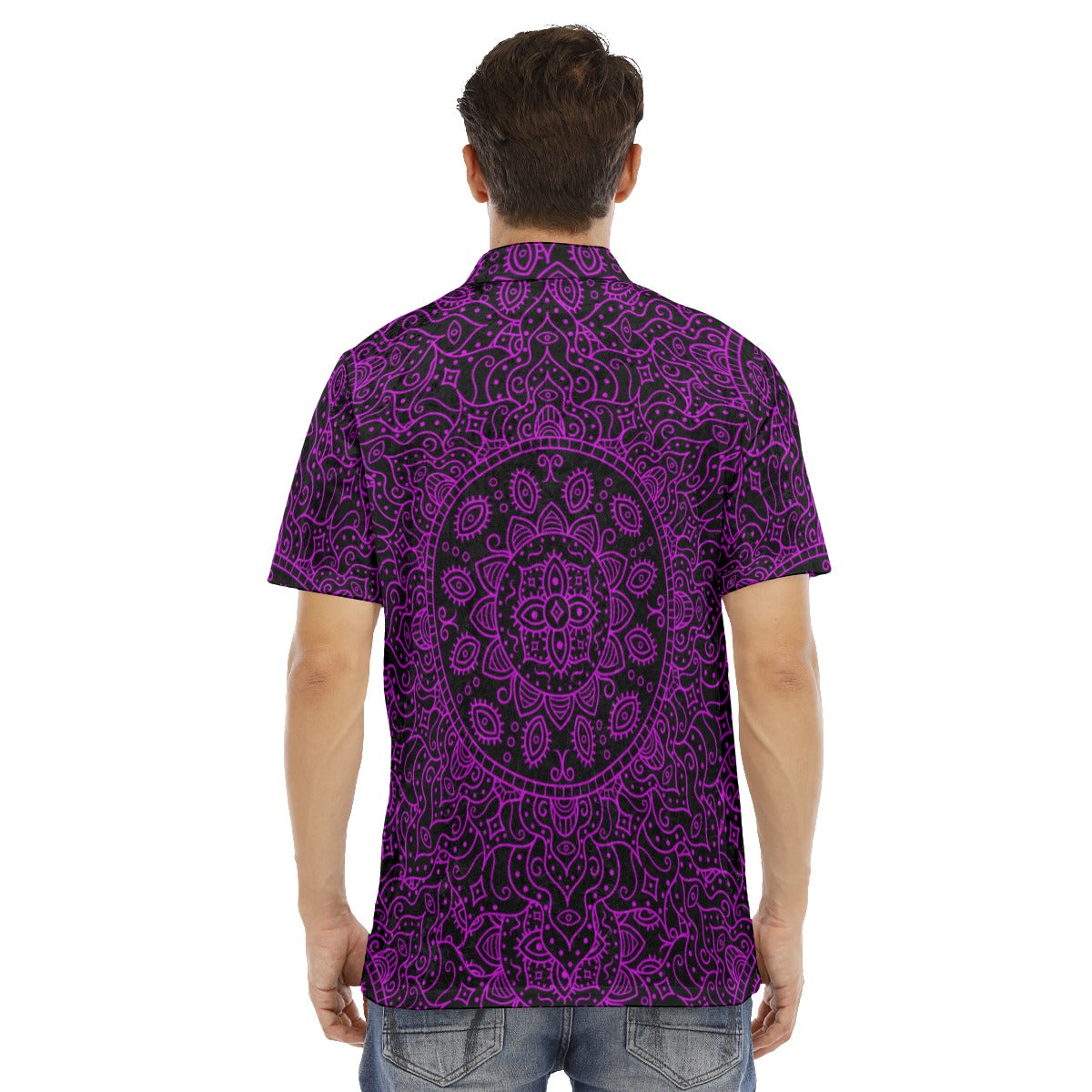 Black & Purple Kingdom Men's Polo Shirt | Velvet