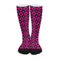 Black & Pink Stoners Only Weed Leaf Checker Board Long Socks