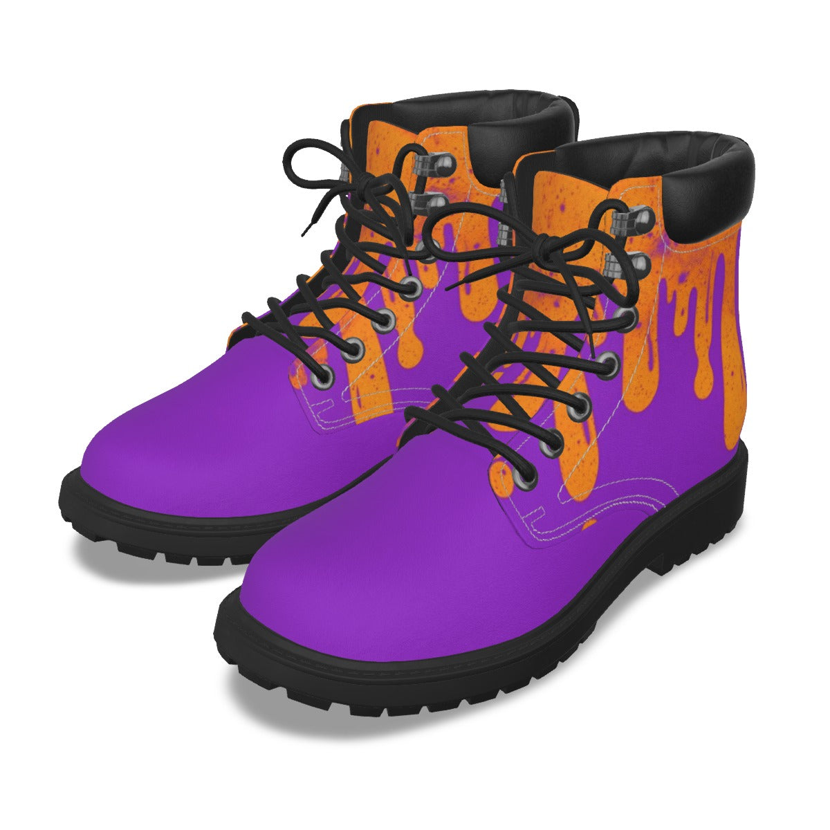 Drippy Orange & Purple Women's Short Boots