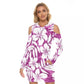 Plumb & White Tropical Flowers Hooded Tight Dress