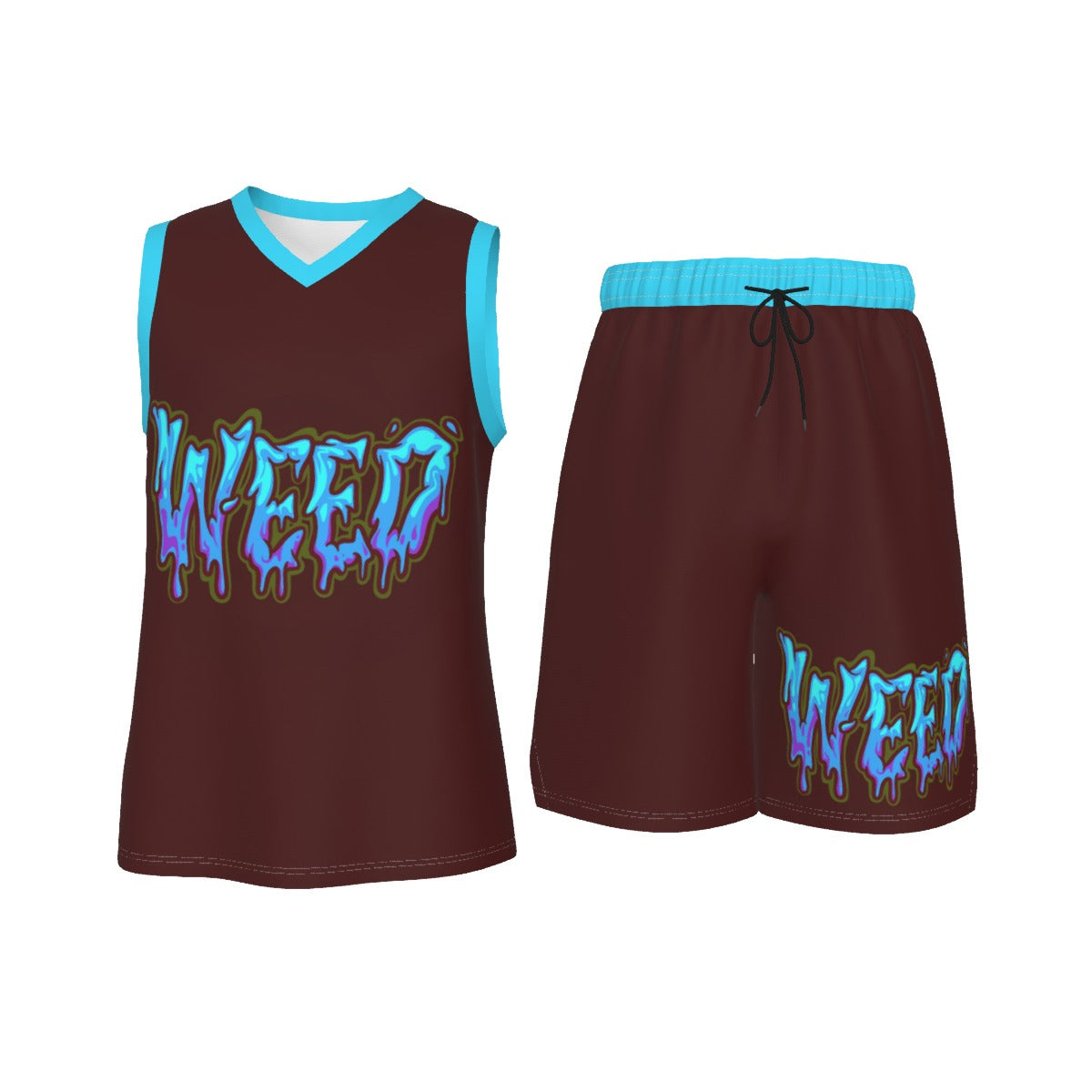 Men's WEED Stoners Only V Neck Basketball Suit