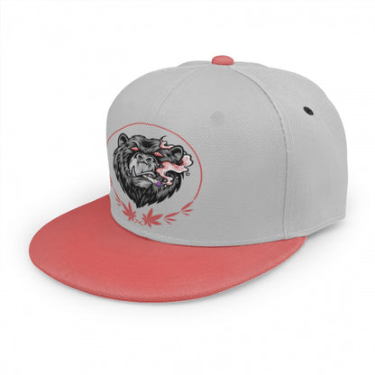 Stoners Only Red & Grey Smoking Bear Snap Back