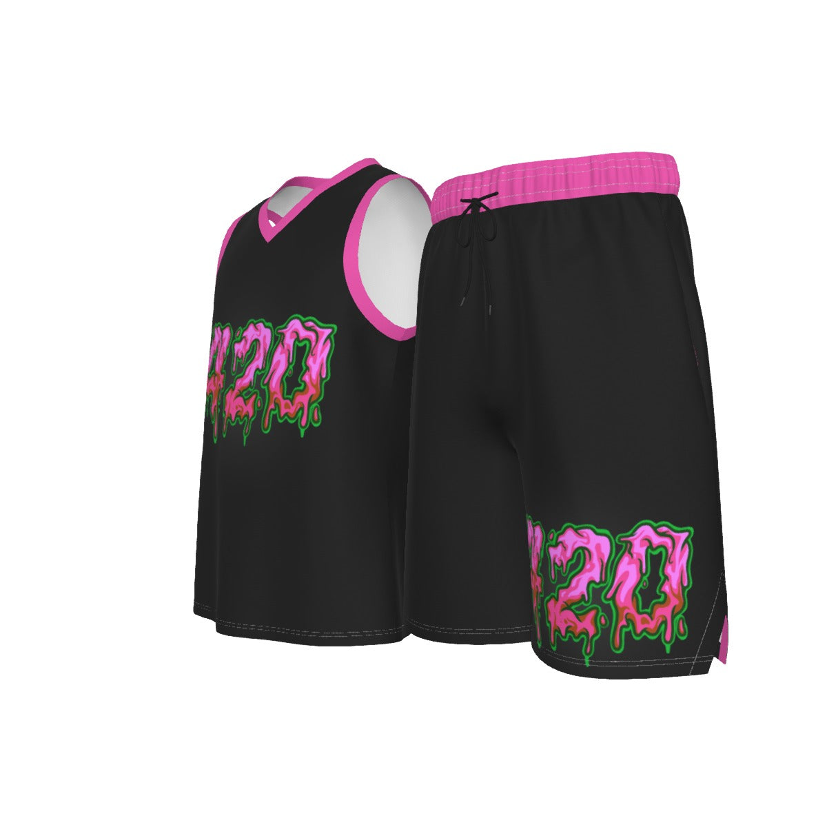 Men's 420 Stoners Only V Neck Basketball Suit