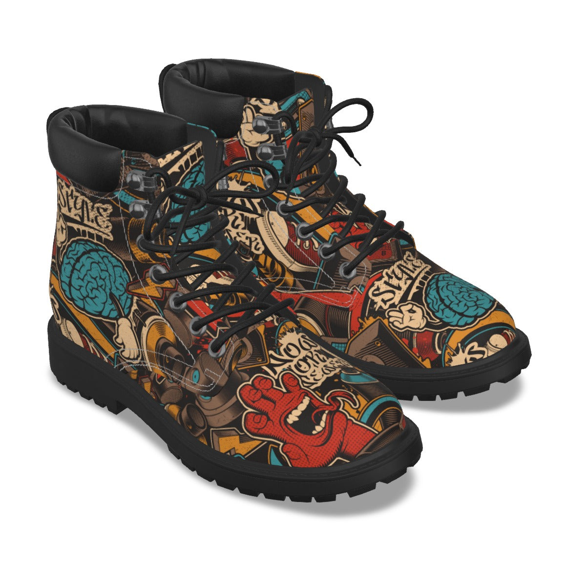 Graffiti Style Men's Short Boots