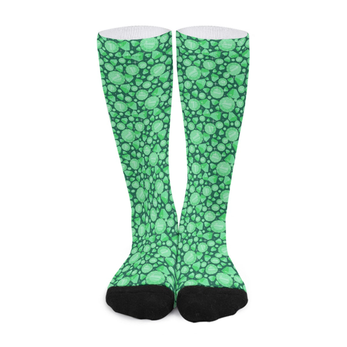 Green Diamonds Long Socks