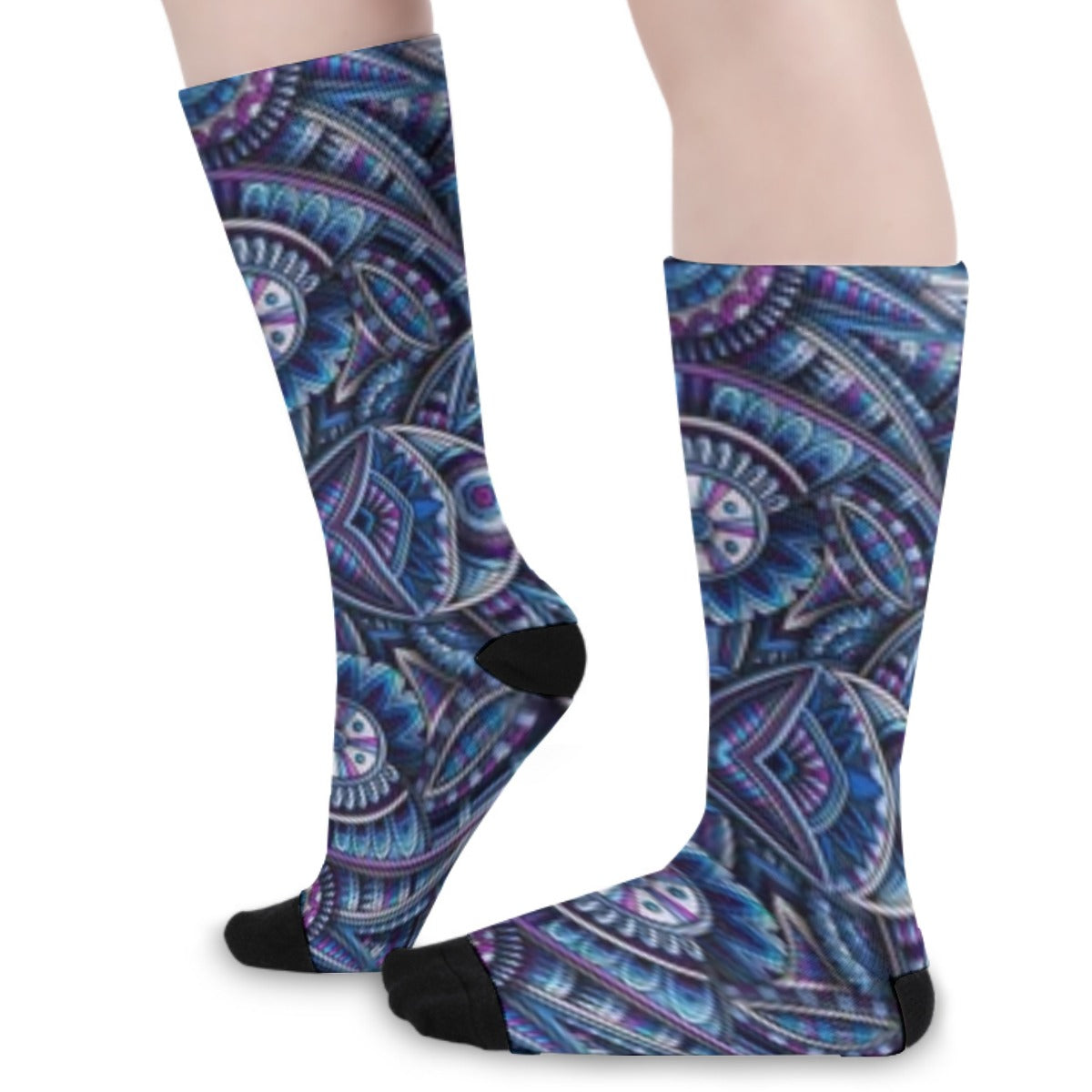 Abstract Ethnic Long Socks