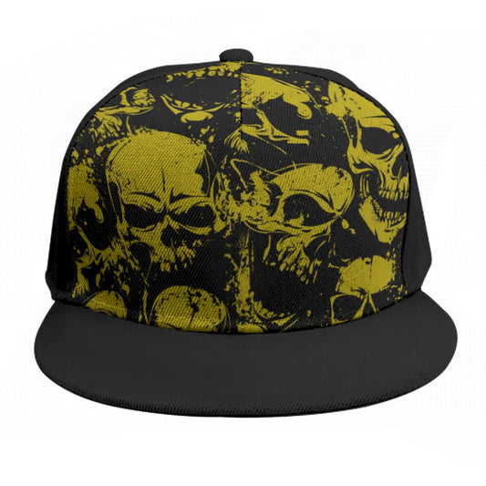 Yellow Grunge Skulls Snap Back