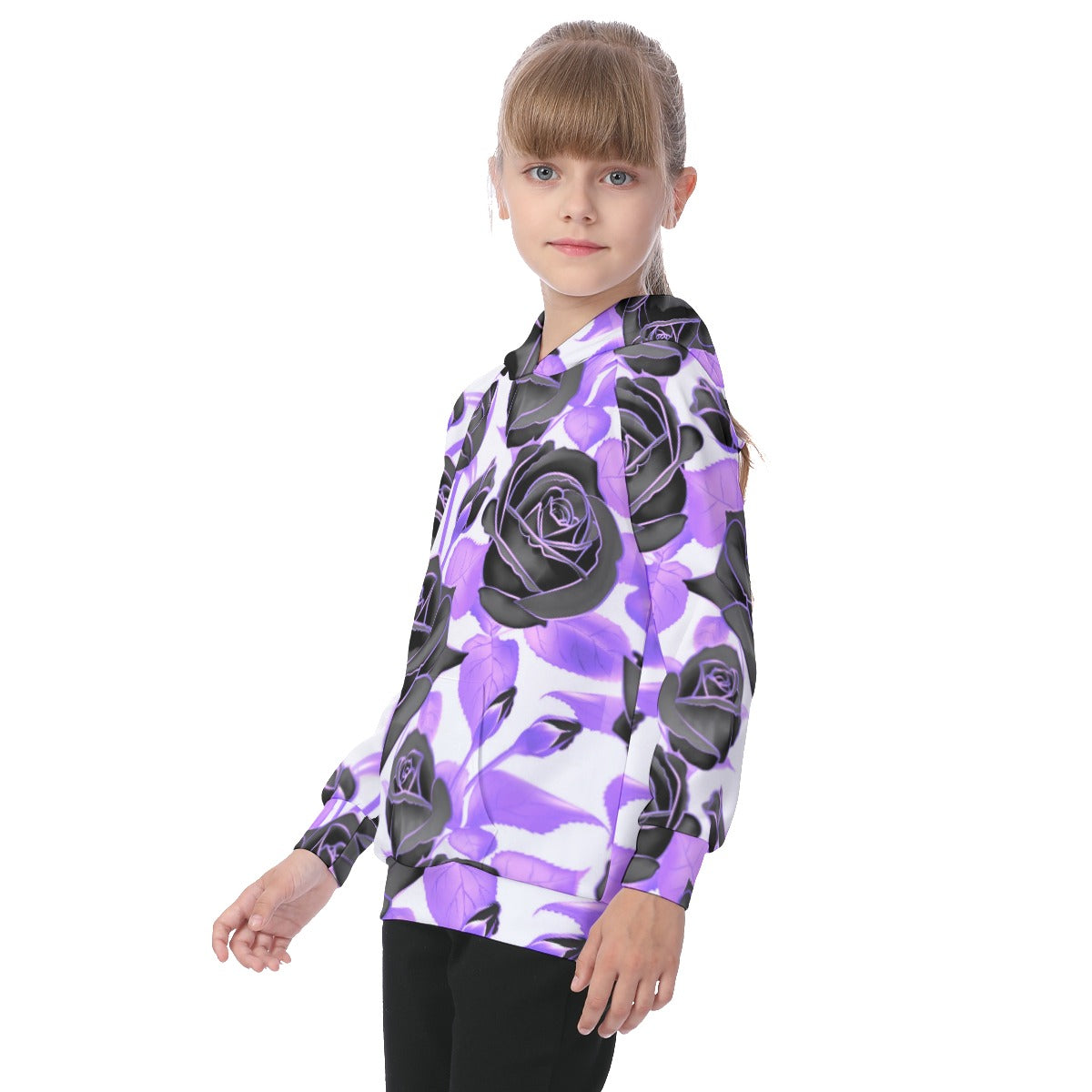 Beautiful Roses Kid's Raglan Pullover Hoodie