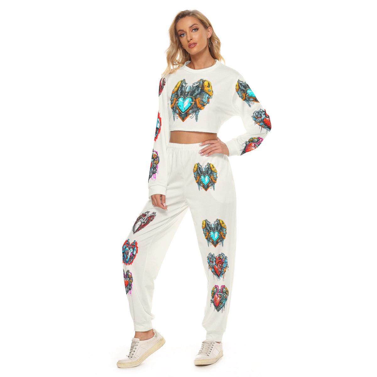 Women's Bionic Hearts Crop Sweatshirt Suit