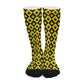 Black & Yellow Stoners Only Weed Leaf Checker Board Long Socks