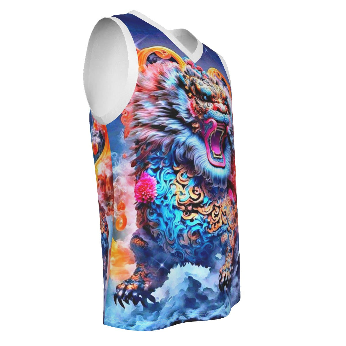 Japanese Style Dragon Men's V Neck Basketball Top