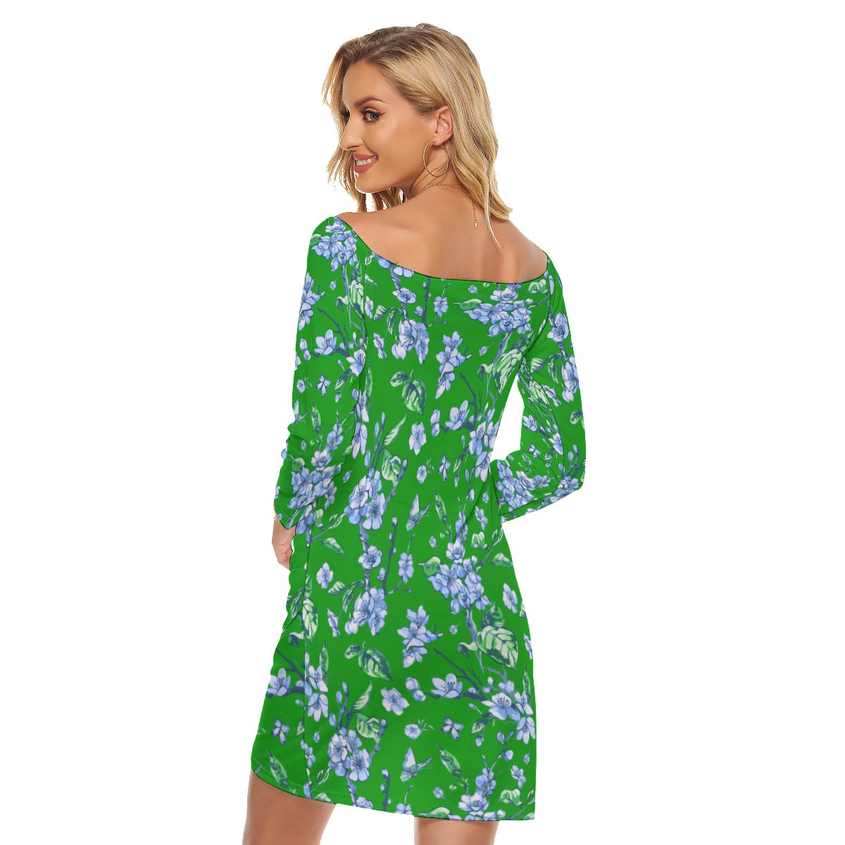 Spring Time Women's Off-shoulder Long Sleeve Dress