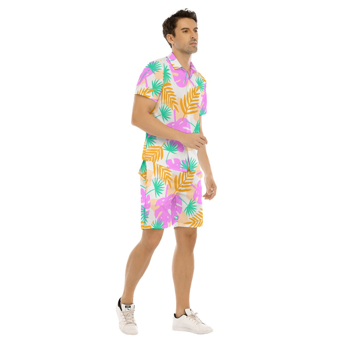 Tropical Leaves Men's Short Sleeve Shirt Sets