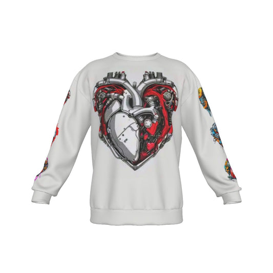 Bionic Hearts Men's Drop Shoulder Round Neck Long-Sleeved Sweatshirt