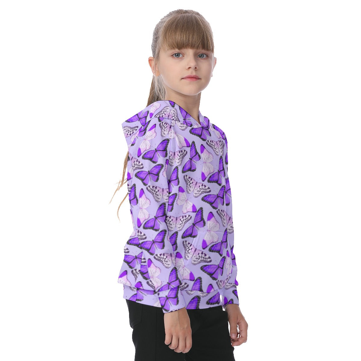 Butterflies Kid's Raglan Pullover Hoodie