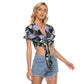 Purple Hydrangea Flowers Women's Bandage Crop Top