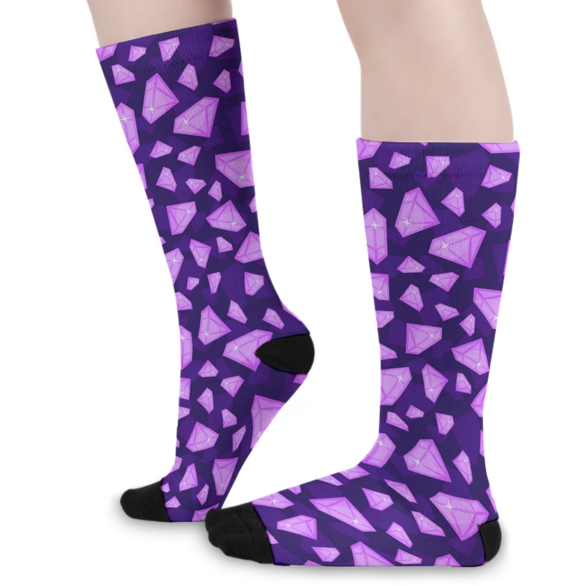 Purple Diamonds Long Socks