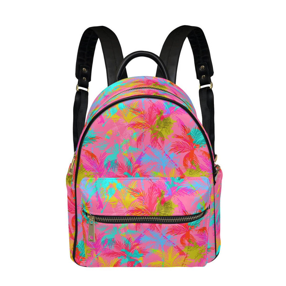 Abstract Colorful Palm Trees Small Size Backpack