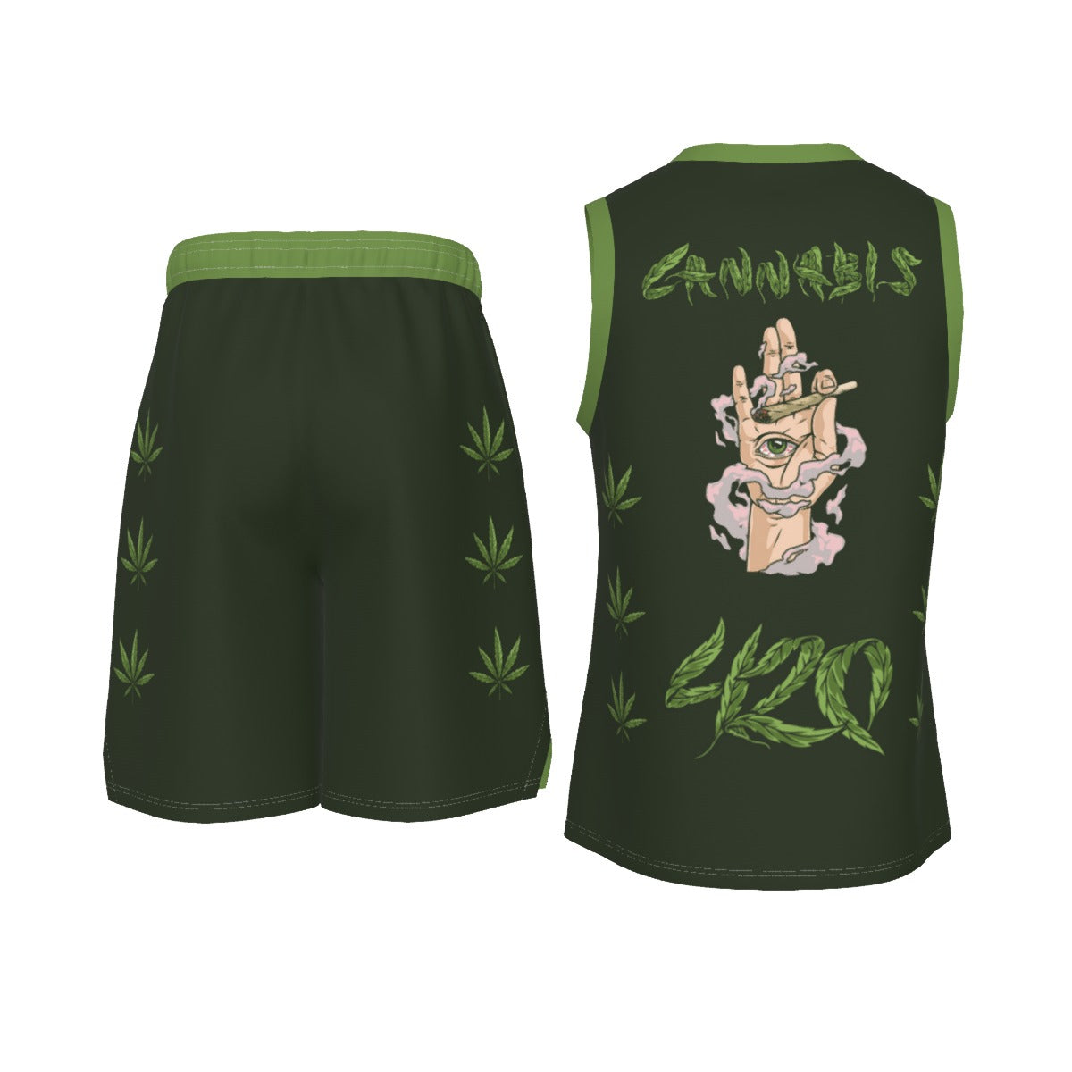 Men's 420 Stoners Only V Neck Basketball Suit