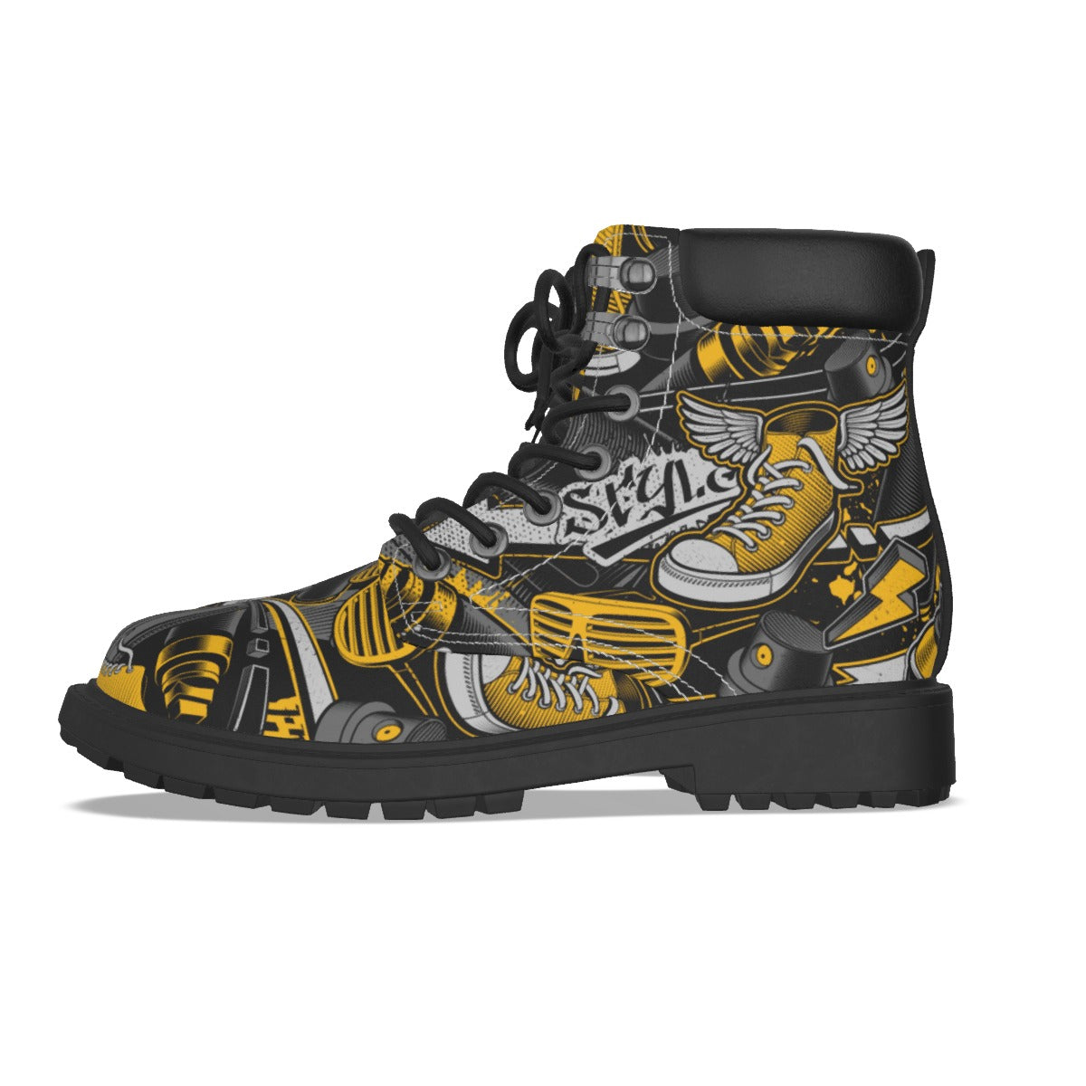 Graffiti Style Men's Short Boots