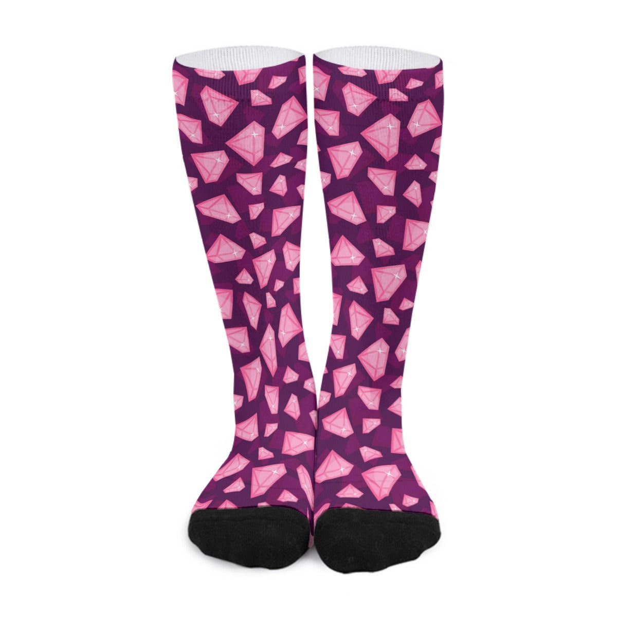 Pink Diamonds Long Socks