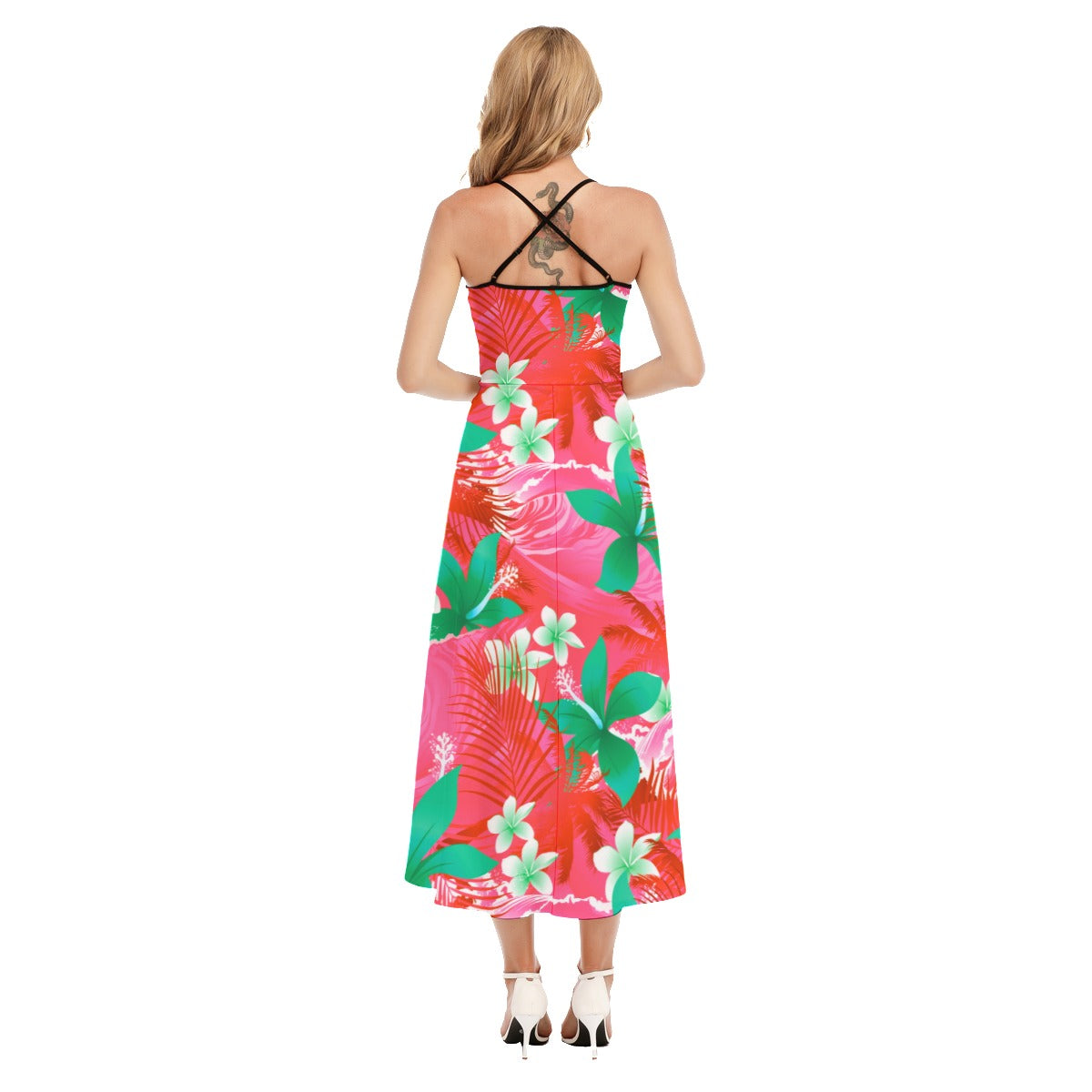 Tropical Hibiscus Flowers Cami Vest Top Dress