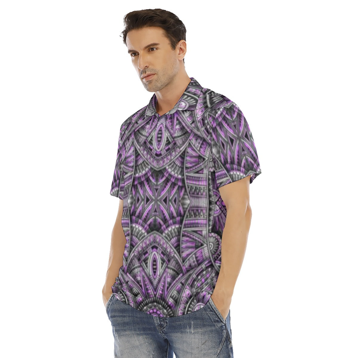 Abstract Ethnic Men's Polo Shirt | Velvet