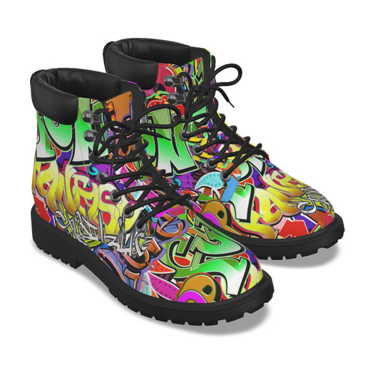 Graffiti Style Women's Short Boots