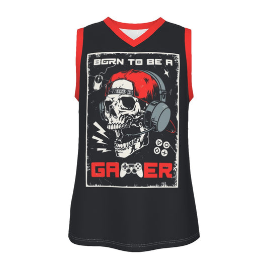 Born To Be A Gamer Men's V Neck Basketball Top