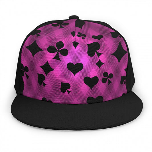 Pink & Black Playing Card Snap Back