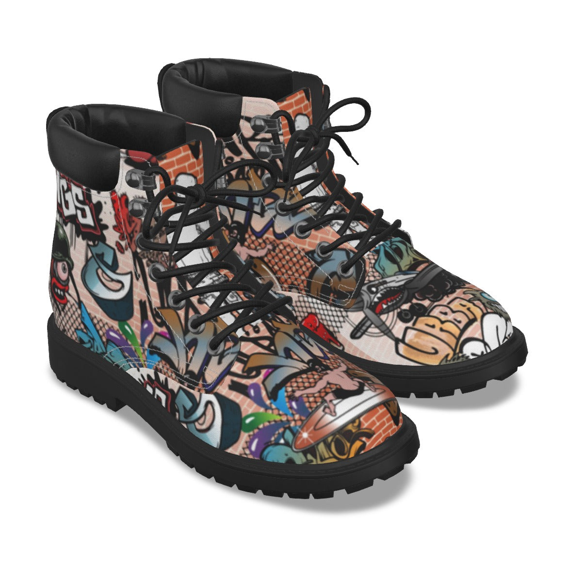 Graffiti Style Men's Short Boots