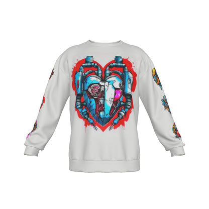 Bionic Hearts Men's Drop Shoulder Round Neck Long-Sleeved Sweatshirt