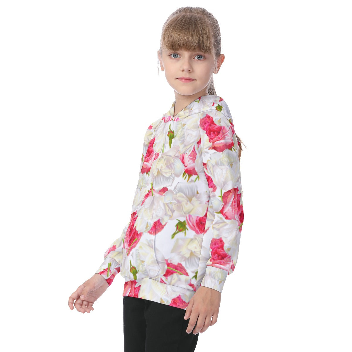 Roses and Tulips Kid's Raglan Pullover Hoodie