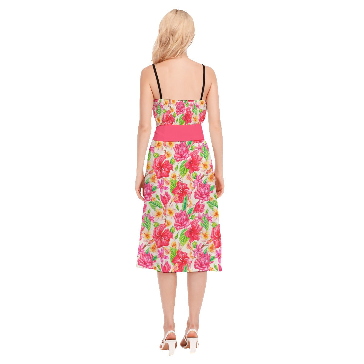 Her Tropical Women's V-neck Cami Dress With Waist Band