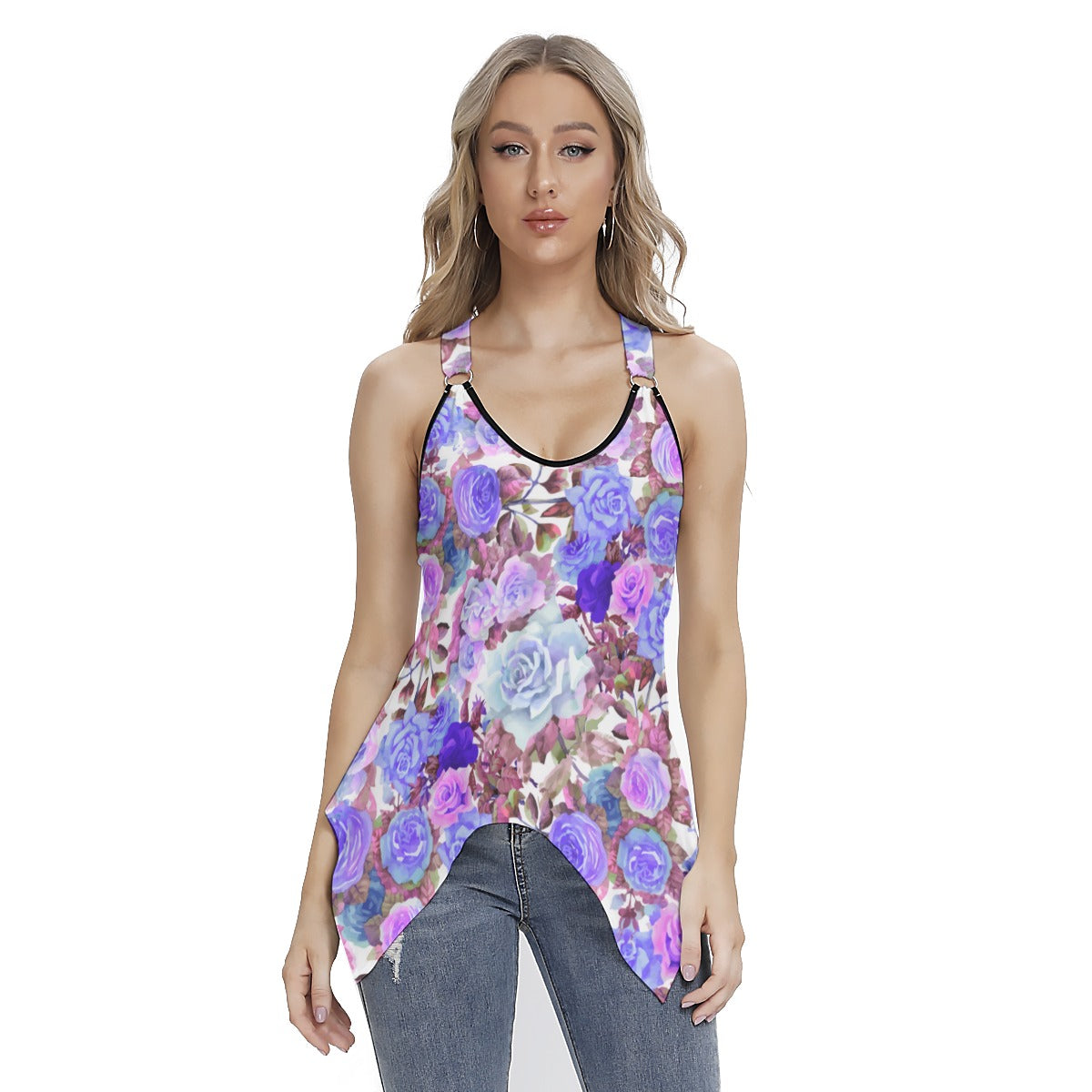 Beautiful Purple Roses Women's Skinny Sport Tank Top