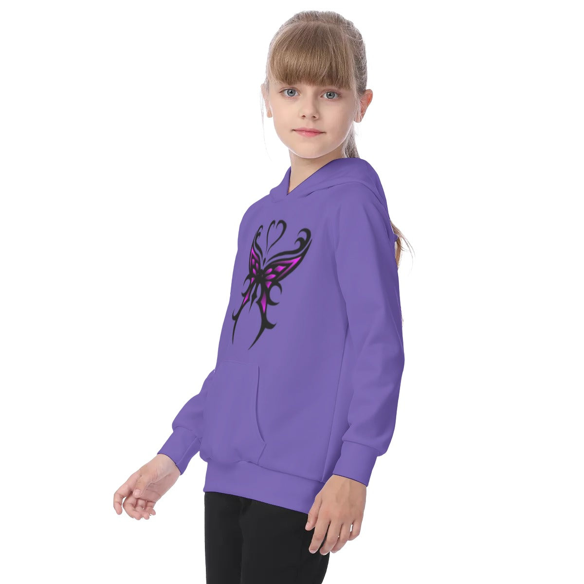 Butterfly Kid's Raglan Pullover Hoodie